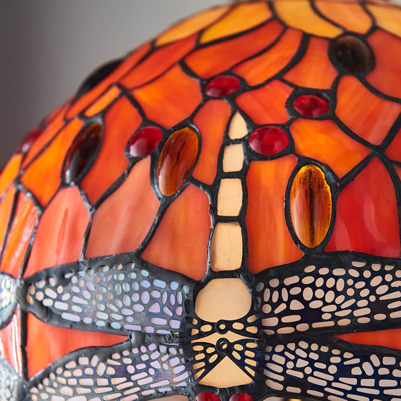 Flame Dragonfly Small 12" Tiffany Lamp Shade Replacement
