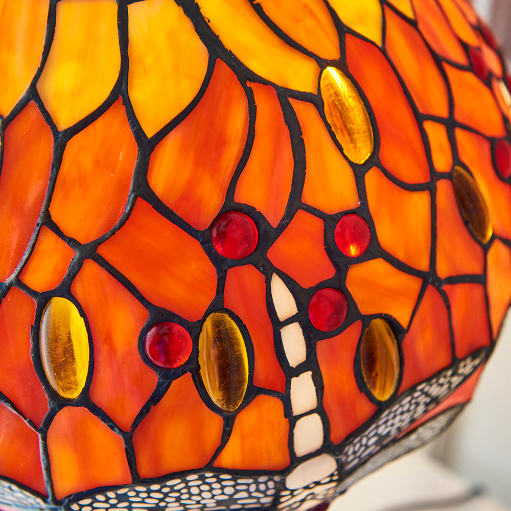 Flame Dragonfly Small 12" Tiffany Lamp Shade Replacement