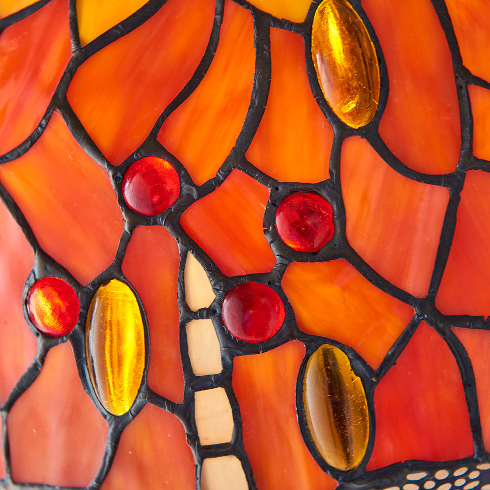 Flame Dragonfly Small 12" Tiffany Lamp Shade Replacement