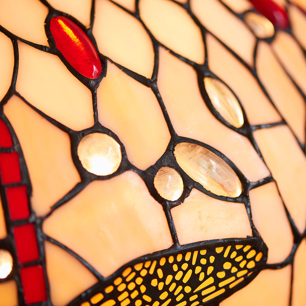 Beige Dragonfly Medium 16-Inch Tiffany Lamp Shade Replacement