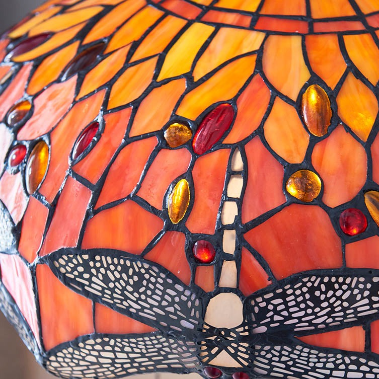 Flame Dragonfly Large 20" Tiffany Lamp Shade Replacement